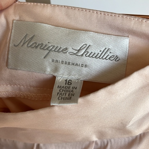 New Monique Lhuillier Salene blush taffeta skirt - Picture 5 of 10